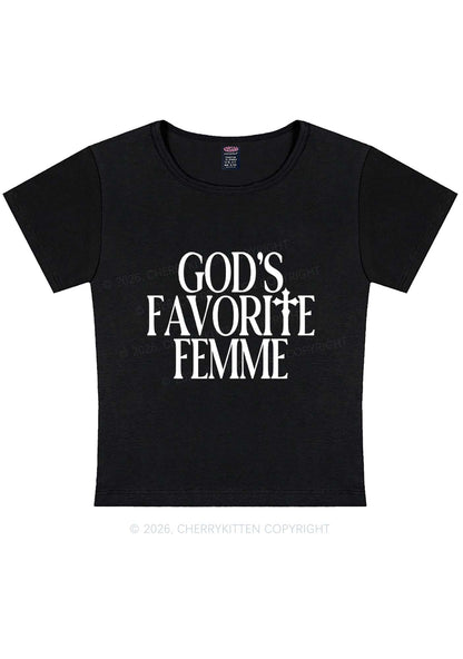 Gods Favorite Femme Pride Y2K Baby Tee Cherrykitten