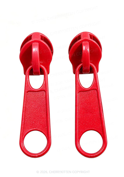 Metal Zipper Y2K Earrings Cherrykitten