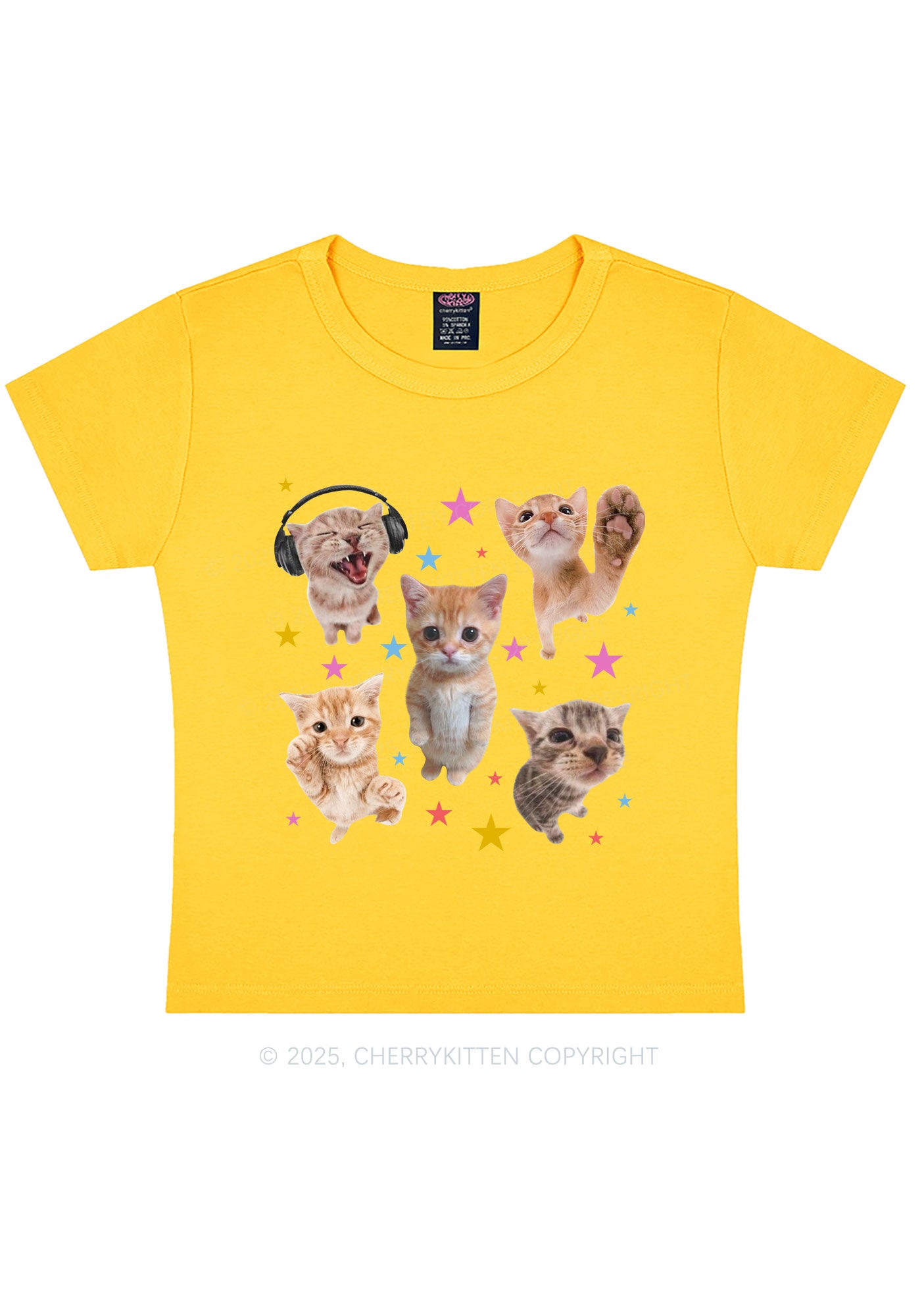 Adorable Cats Y2K Baby Tee Cherrykitten