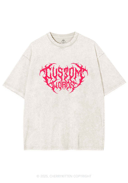 Custom Punk Words Y2K Shirts Washed Tee Cherrykitten