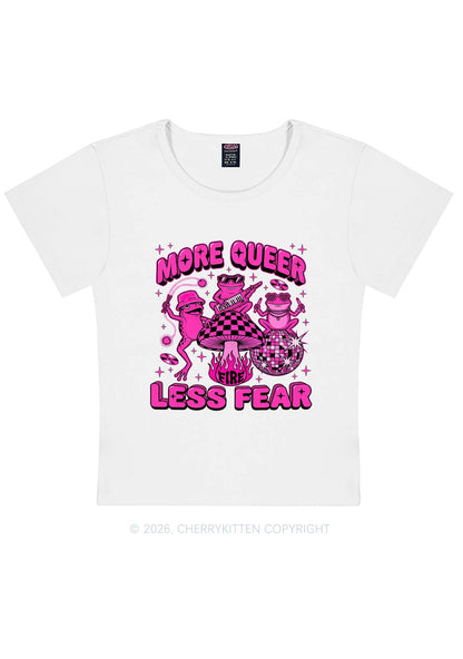 More Queer Less Fear Pride Y2K Baby Tee Cherrykitten