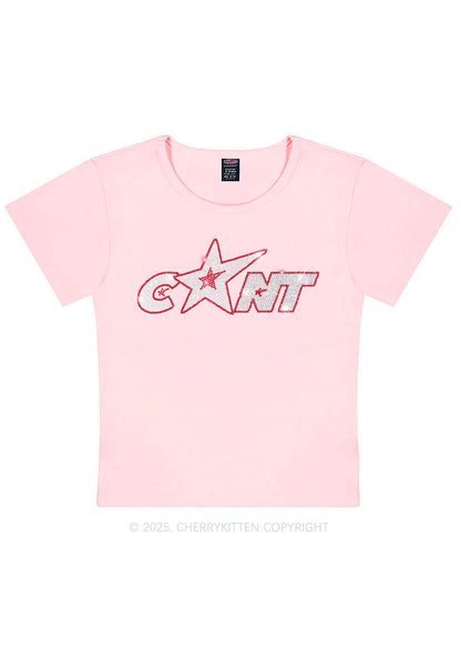 Rhinestone Star Cxxt Y2K Baby Tee Cherrykitten