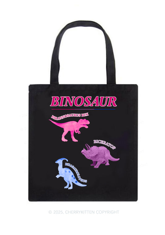 Binosaur Pride Y2K Canvas Tote Bag Cherrykitten