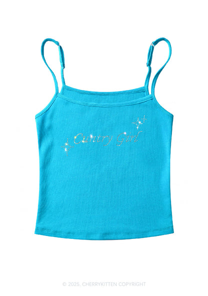 Rhinestone Cxxtry Girl Y2K Spaghetti Strap Cami Cherrykitten