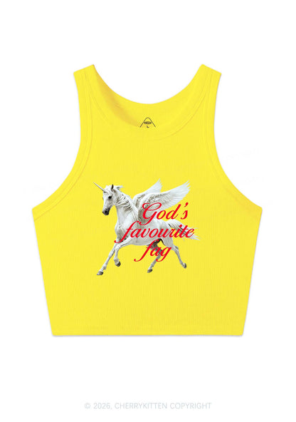 Gods Favourite Fag Pride Y2K Crop Tank Top Cherrykitten