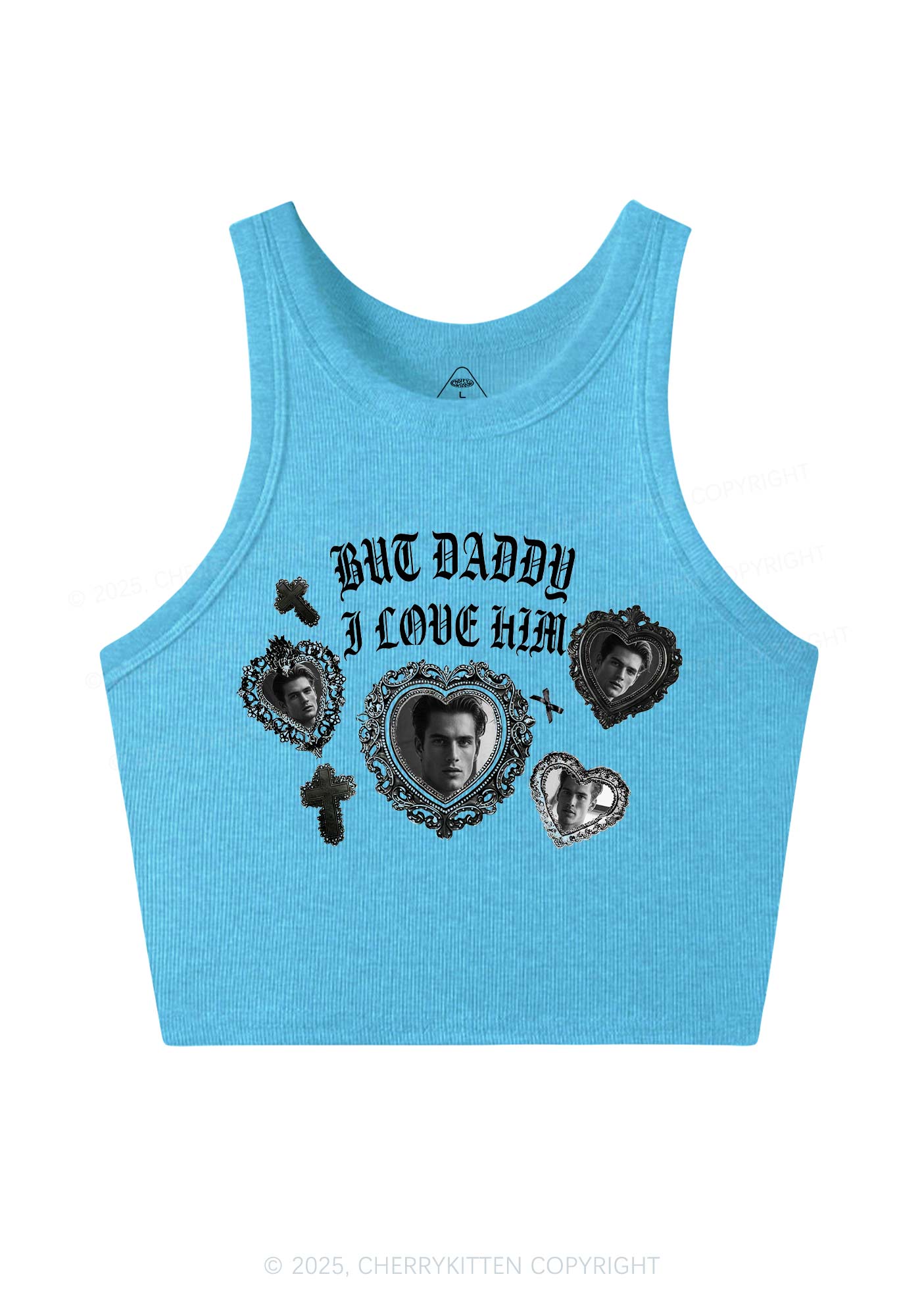 Gothic But Daddy I Love Him Y2K Crop Tank Top Cherrykitten