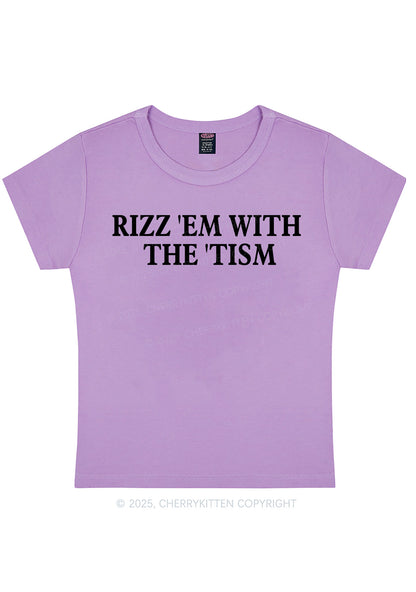 Rizz With Tism Y2K Baby Tee Cherrykitten