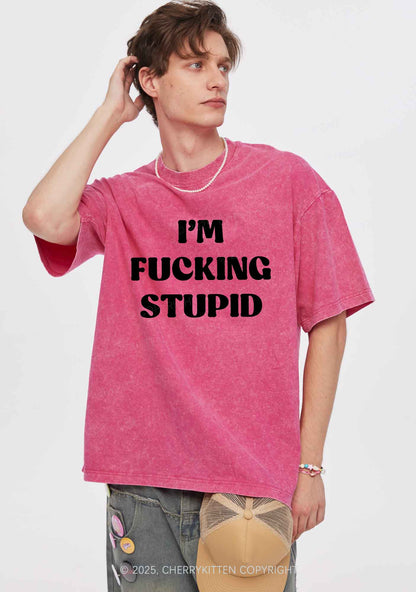 Im Fxxking Stupid Y2K Valentine's Day Washed Tee Cherrykitten