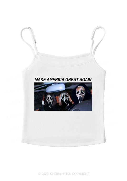 Halloween Ghost Make America Great Again Y2K Spaghetti Strap Cami Cherrykitten