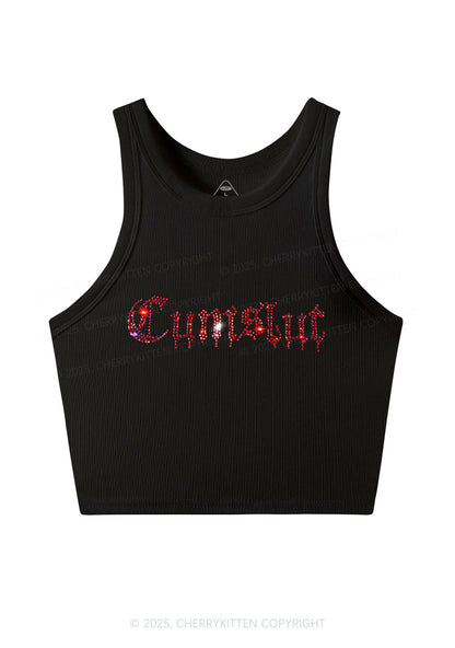 Rhinestone Cxmslxt Y2K Crop Tank Top Cherrykitten