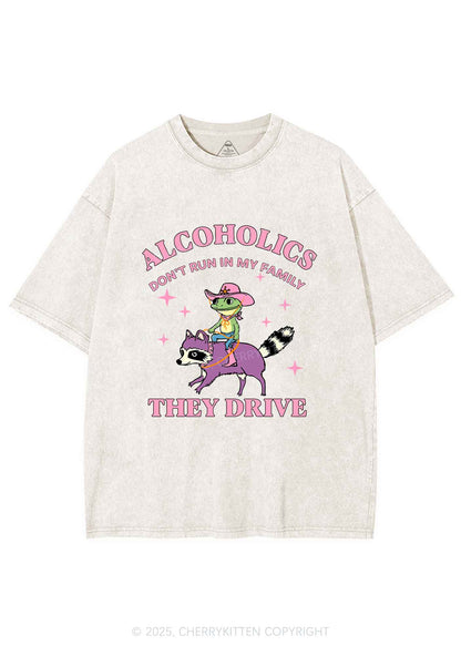 Alcoholics Drive Y2K Shirts Washed Tee Cherrykitten
