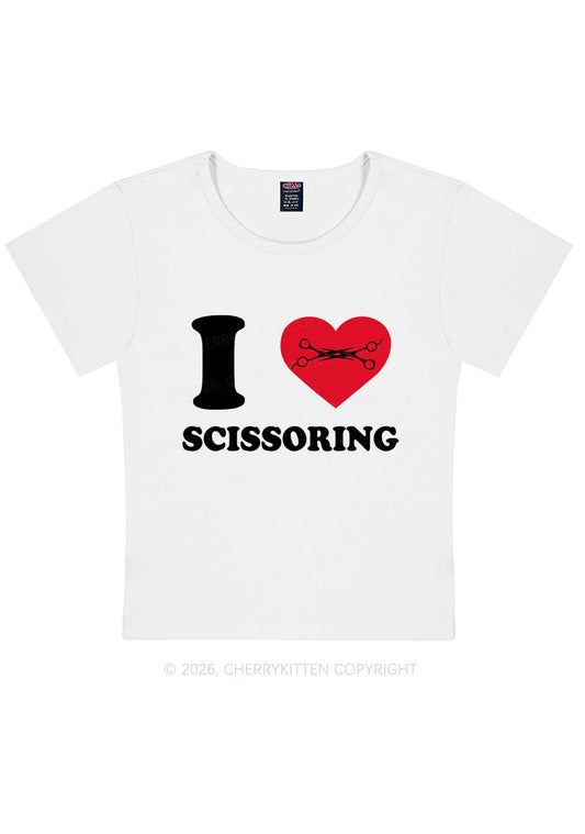 I Love Scissoring Pride Y2K Baby Tee Cherrykitten