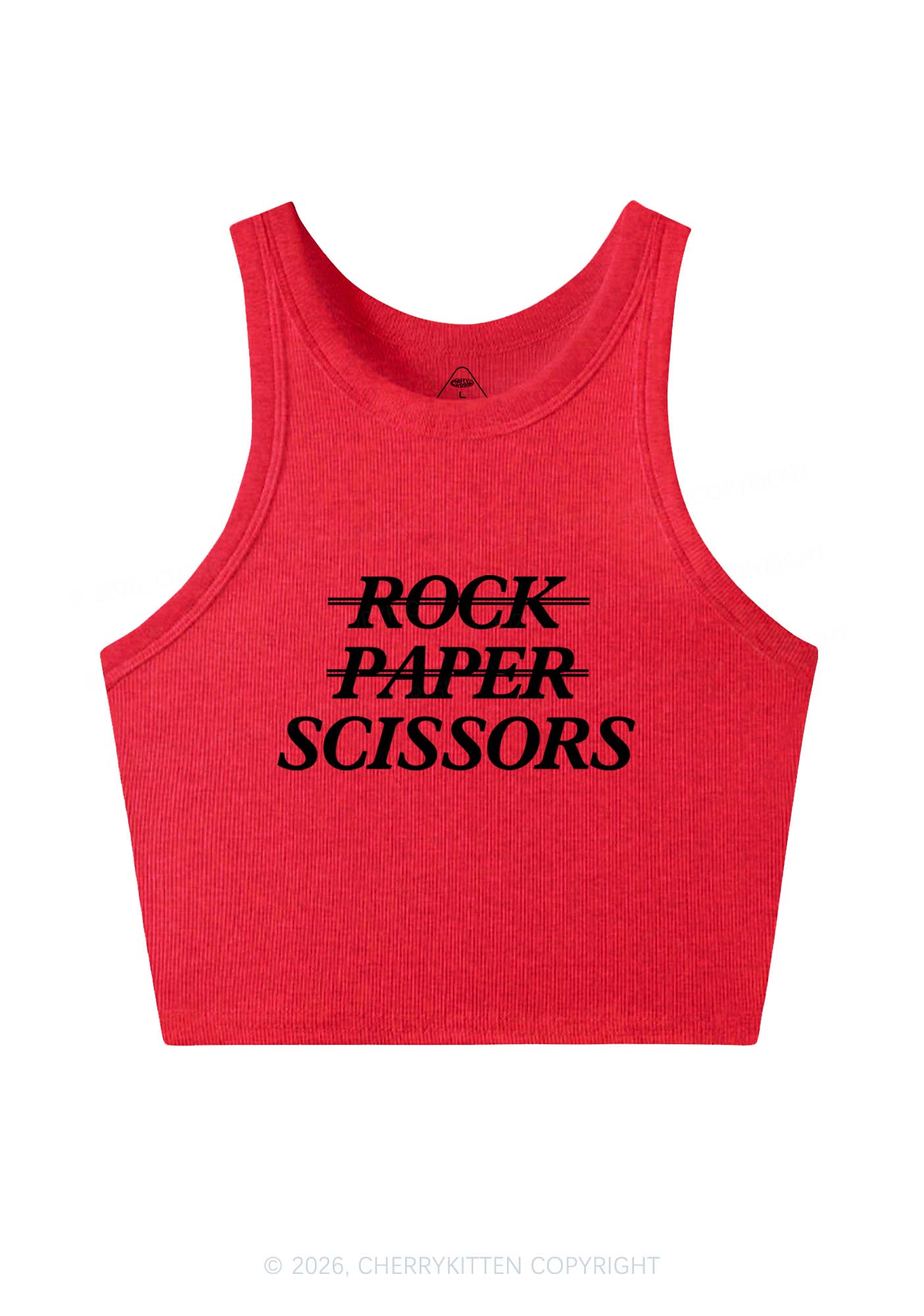 Rock Paper Scissors Pride Y2K Crop Tank Top Cherrykitten