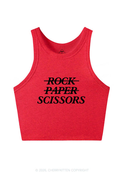 Rock Paper Scissors Pride Y2K Crop Tank Top Cherrykitten