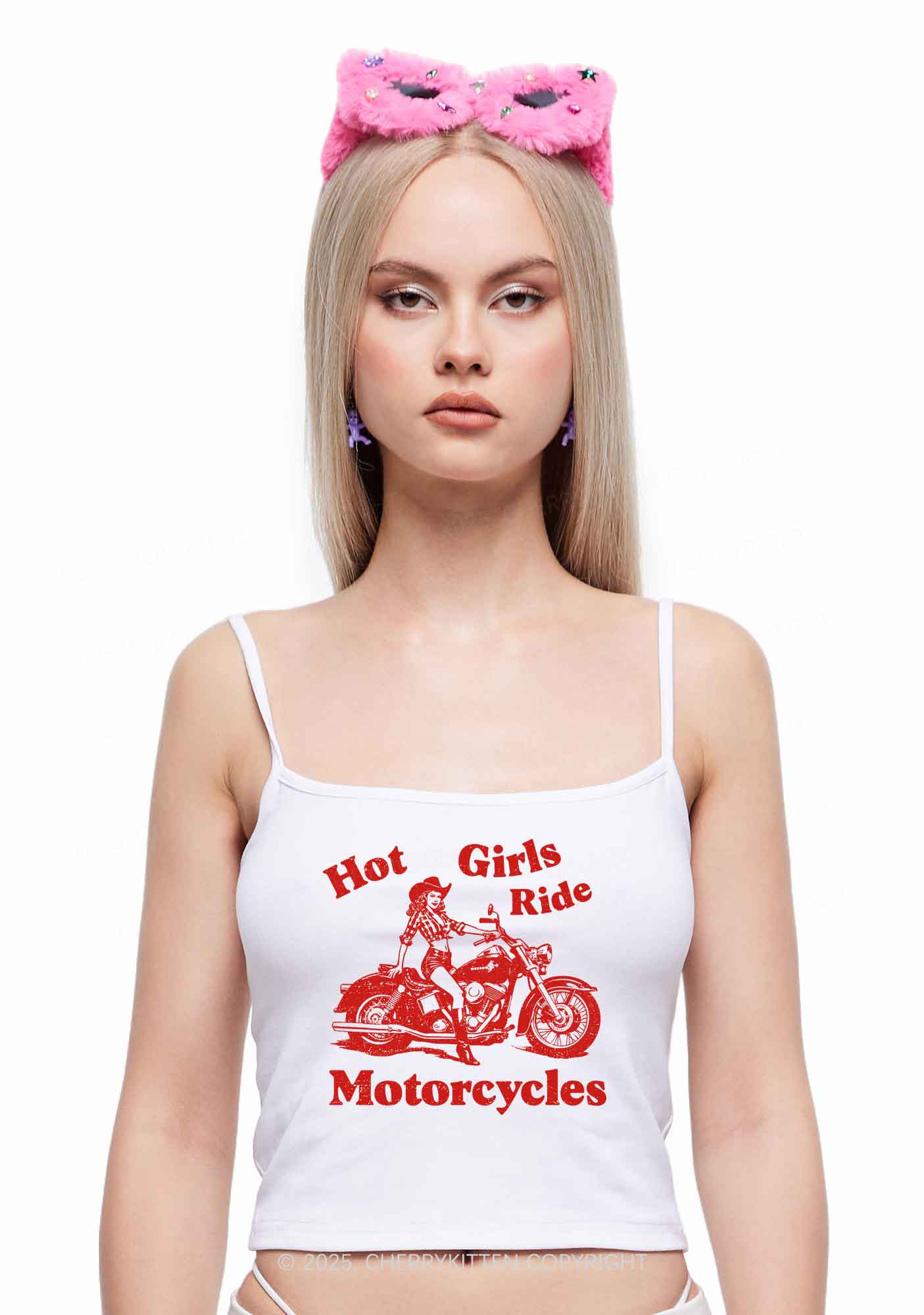 Hot Girls Ride Motorcycles Y2K Spaghetti Strap Cami Cherrykitten
