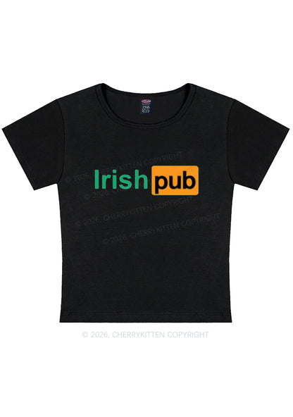 Irish Pub St Patricks Y2K Baby Tee Cherrykitten