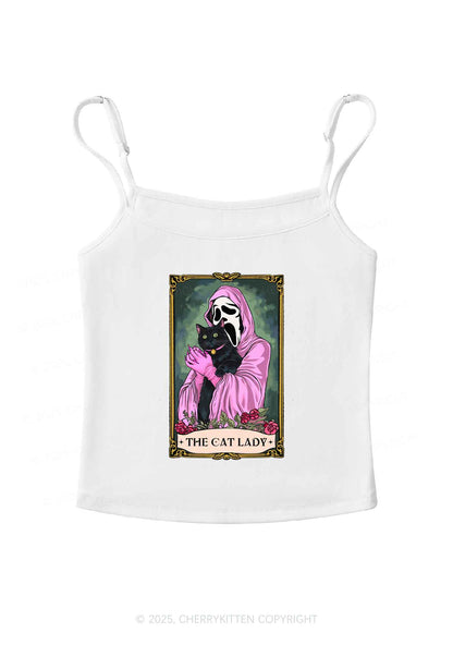 Halloween The Skull Cat Lady Y2K Spaghetti Strap Cami Cherrykitten