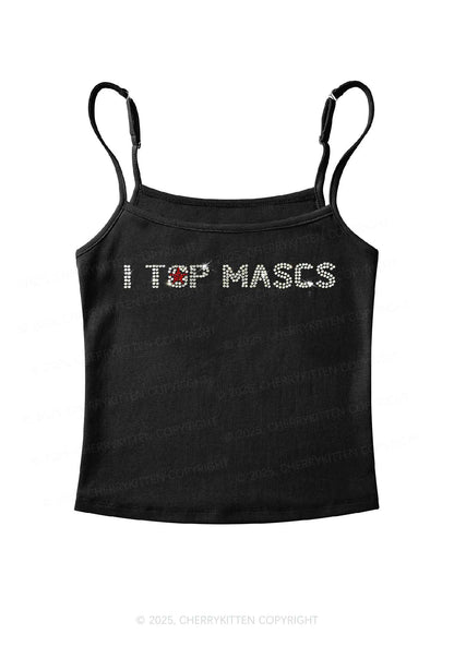 Rhinestone I Top Mascs Pride Y2K Spaghetti Strap Cami Cherrykitten