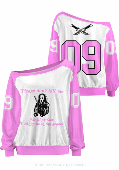 Custom Halloween Dont Kill Me Y2K Off Shoulder Long Sleeve Sport Jersey Shirts Cherrykitten