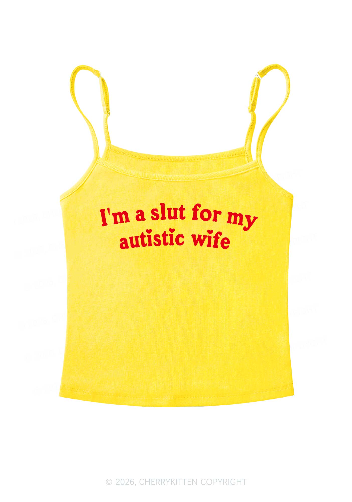 Slxt For My Autistic Wife Y2K Spaghetti Strap Cami Cherrykitten