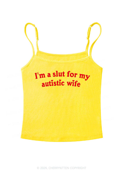 Slxt For My Autistic Wife Y2K Spaghetti Strap Cami Cherrykitten