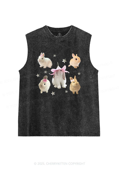 Lovely Rabbits Y2K Washed Muscle Tank Cherrykitten