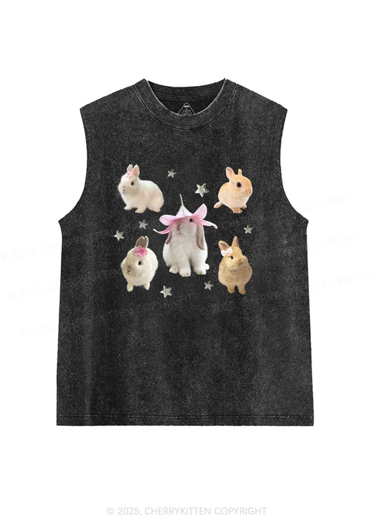 Lovely Rabbits Y2K Washed Muscle Tank Cherrykitten