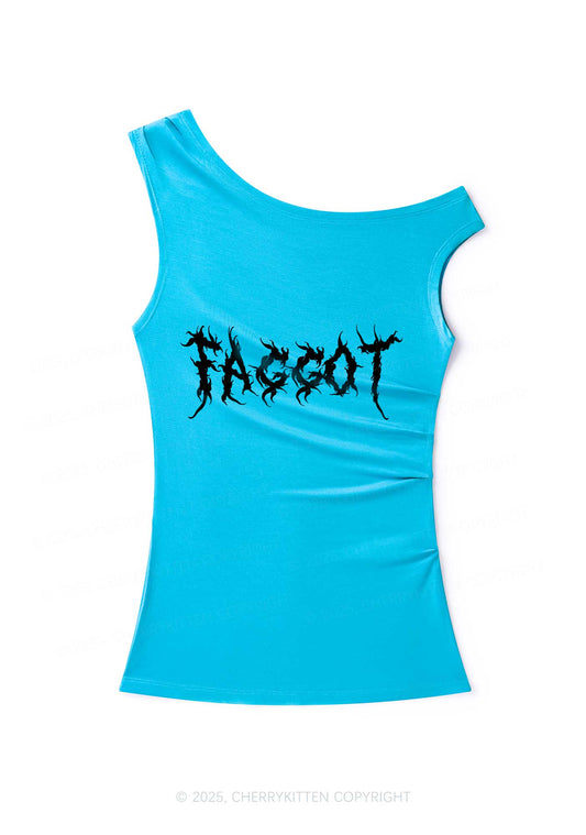 Punk Faggot Pride  Y2K Off Shoulder Tank Top Cherrykitten