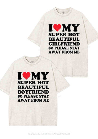 My Super Hot BF GF Y2K Valentine's Day Washed Tee Cherrykitten