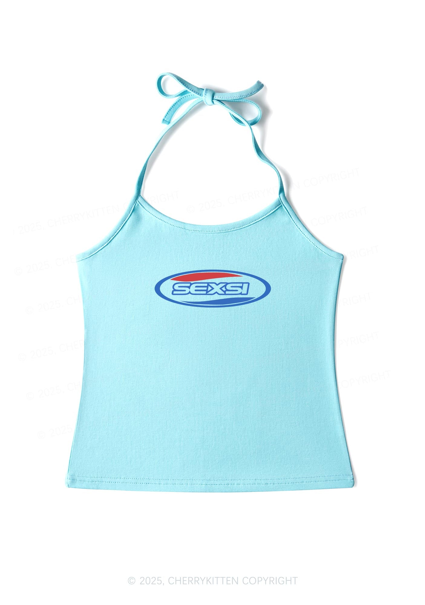 Sexsi Slogan Y2K Halter Neck Cami Cherrykitten