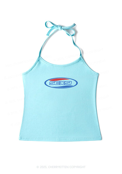 Sexsi Slogan Y2K Halter Neck Cami Cherrykitten