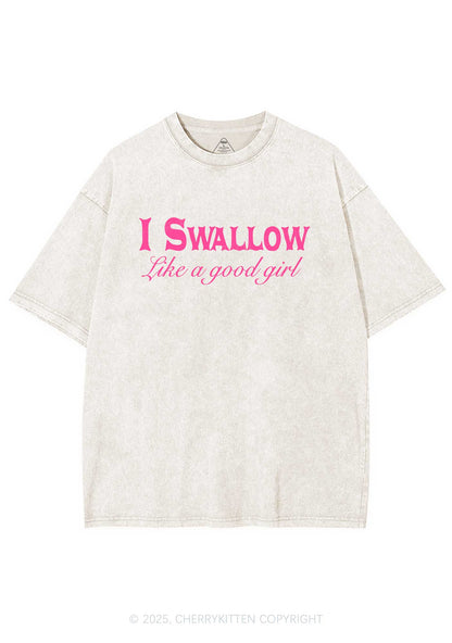 Swallow Like Good Gril Y2K Shirts Washed Tee Cherrykitten