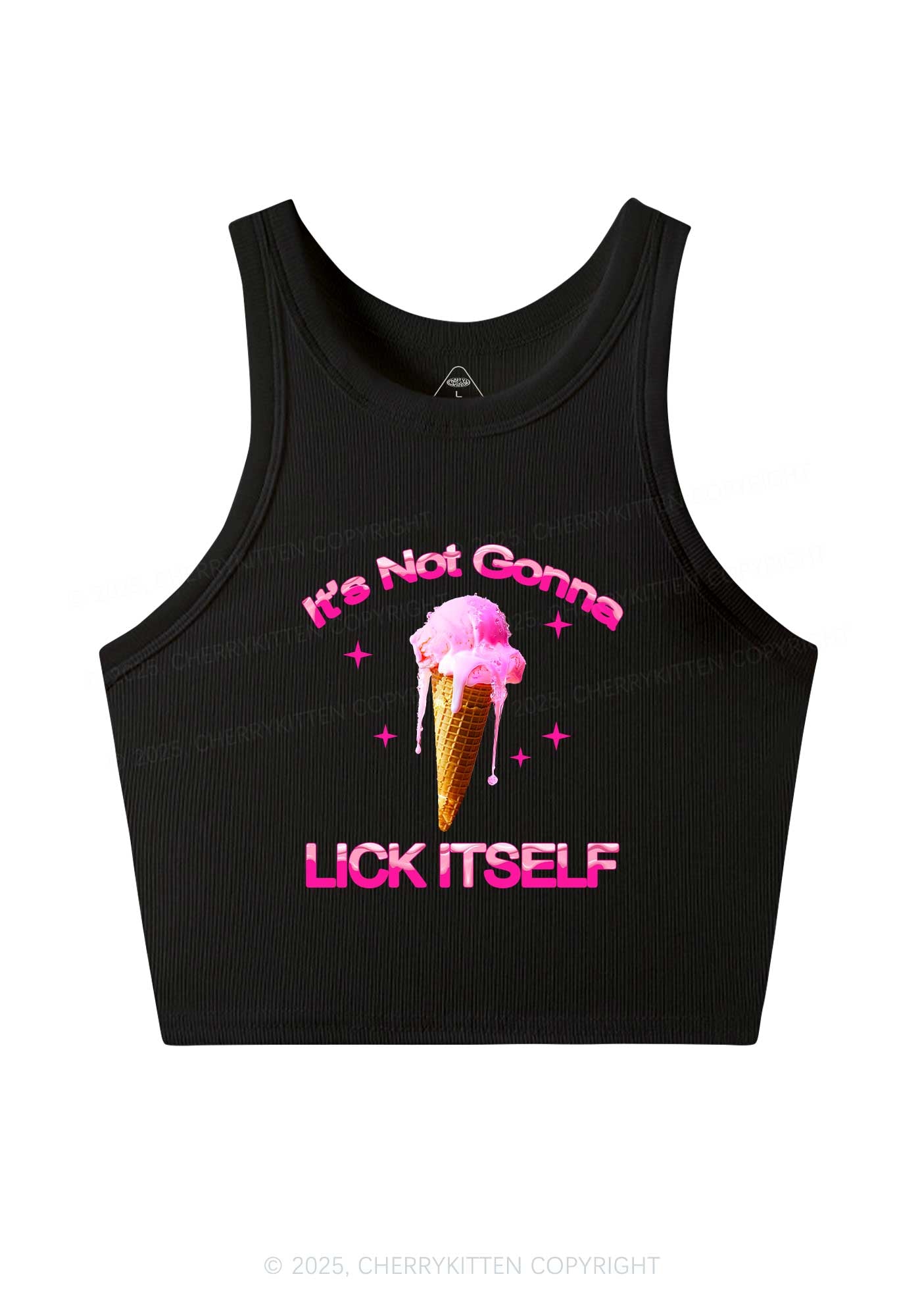 Ice Cream Lick Itself Y2K Crop Tank Top Cherrykitten