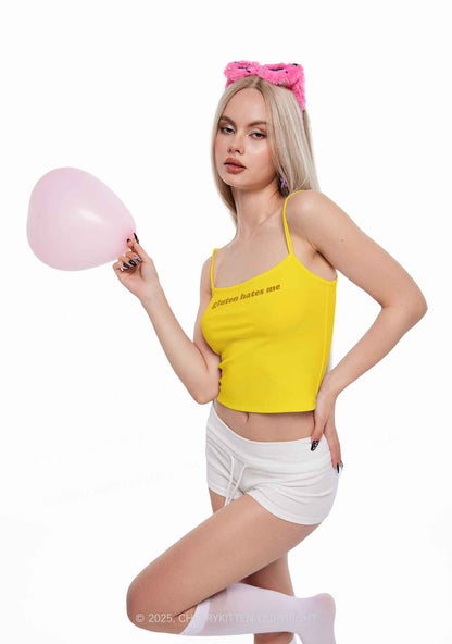 Gluten Hates Me Y2K Spaghetti Strap Cami Cherrykitten