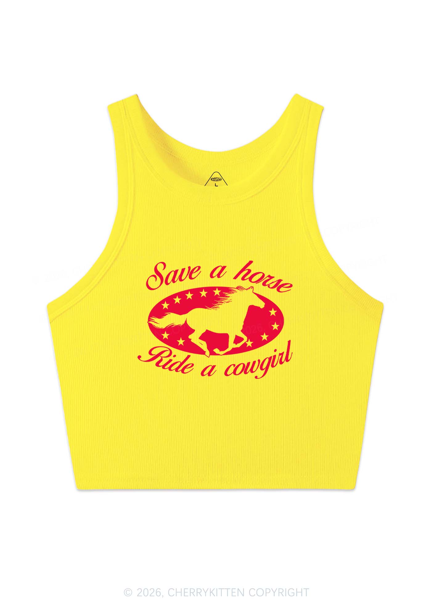 Star Horse Cowgirl Pride Y2K Crop Tank Top Cherrykitten