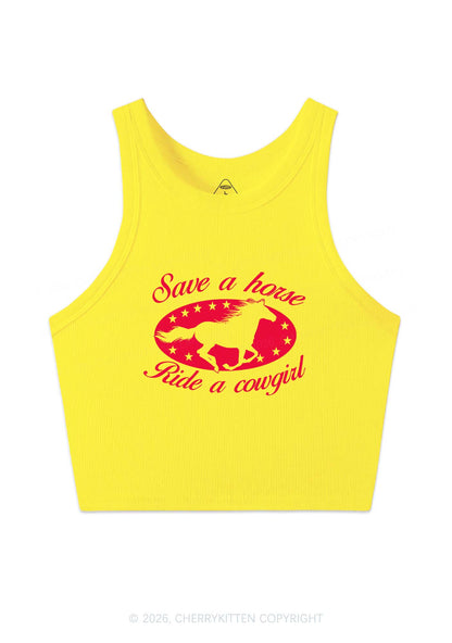 Star Horse Cowgirl Pride Y2K Crop Tank Top Cherrykitten