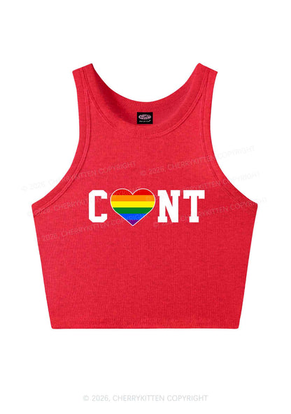 Rainbow Heart Cxxt Pride Y2K Crop Tank Top Cherrykitten