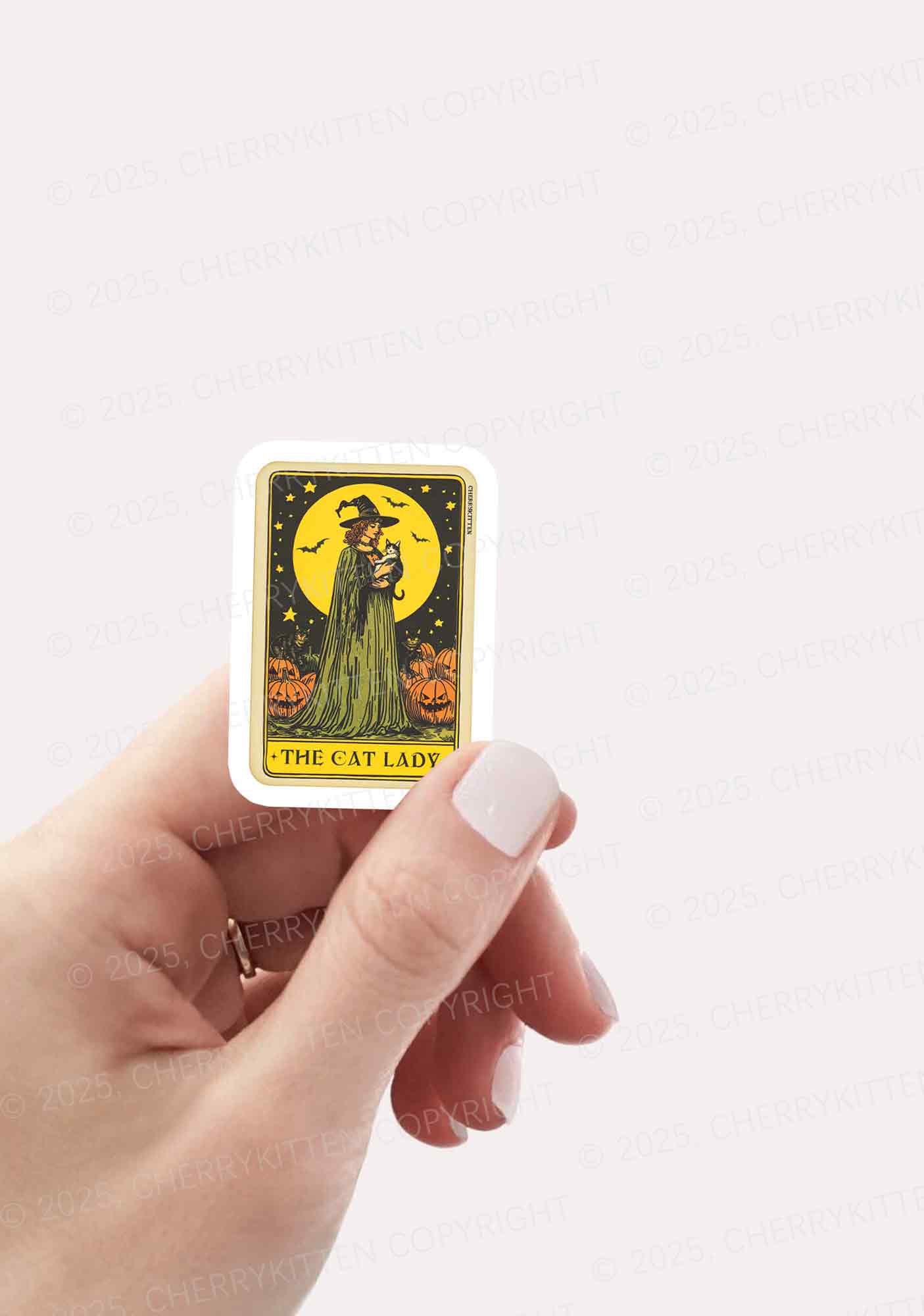 Halloween The Witch Cat Lady 1pc Y2K Sticker Cherrykitten