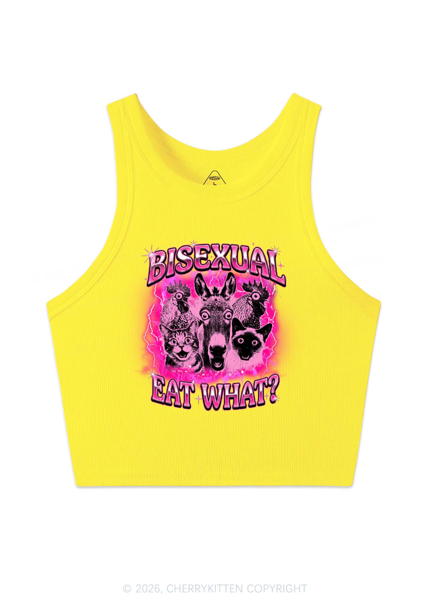 Bisexual Eat What Pride Y2K Crop Tank Top Cherrykitten