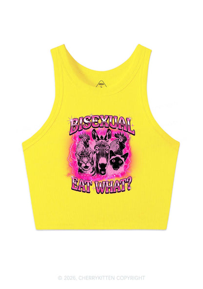 Bisexual Eat What Pride Y2K Crop Tank Top Cherrykitten