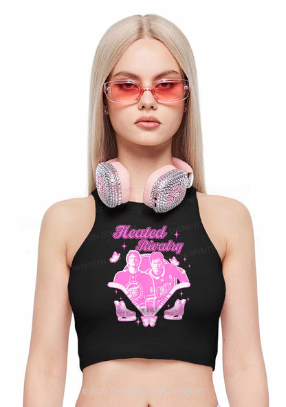 Retro Hockey Elements Y2K Crop Tank Top Cherrykitten