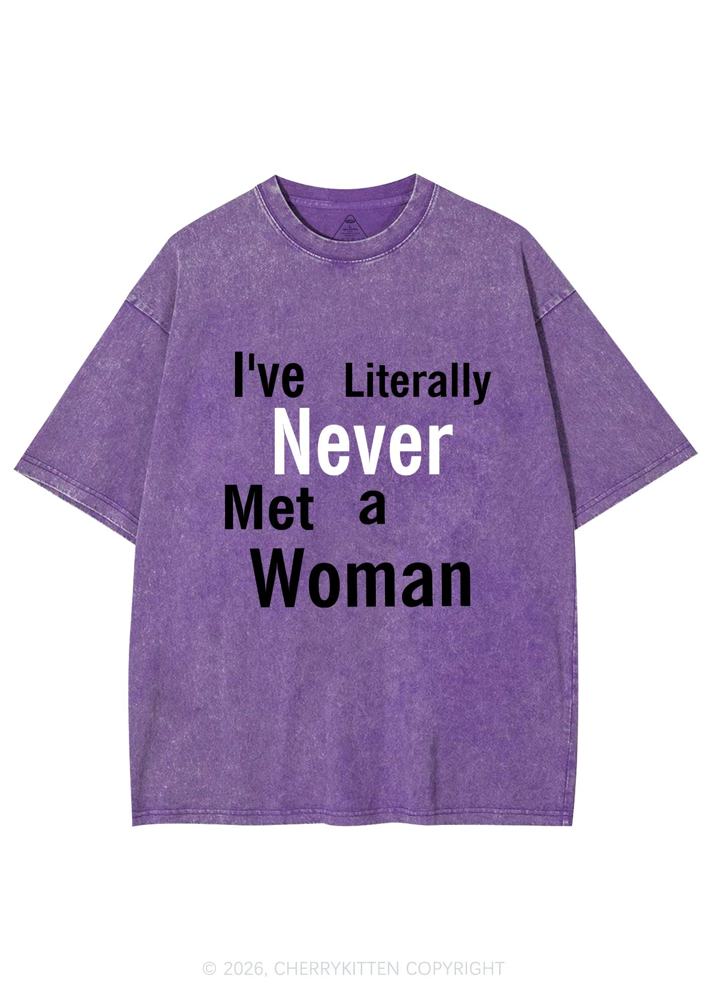 Never Met A Woman Pride Y2K Shirts Washed Tee Cherrykitten