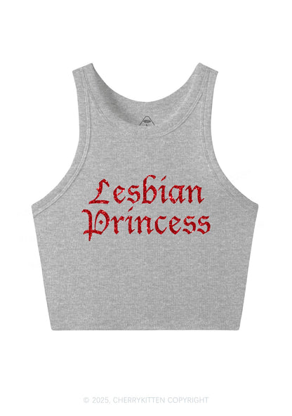 Glitter Lesbian Princess Y2K Crop Tank Top Cherrykitten