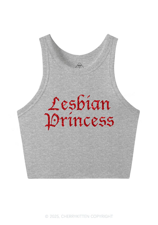 Glitter Lesbian Princess Y2K Crop Tank Top Cherrykitten