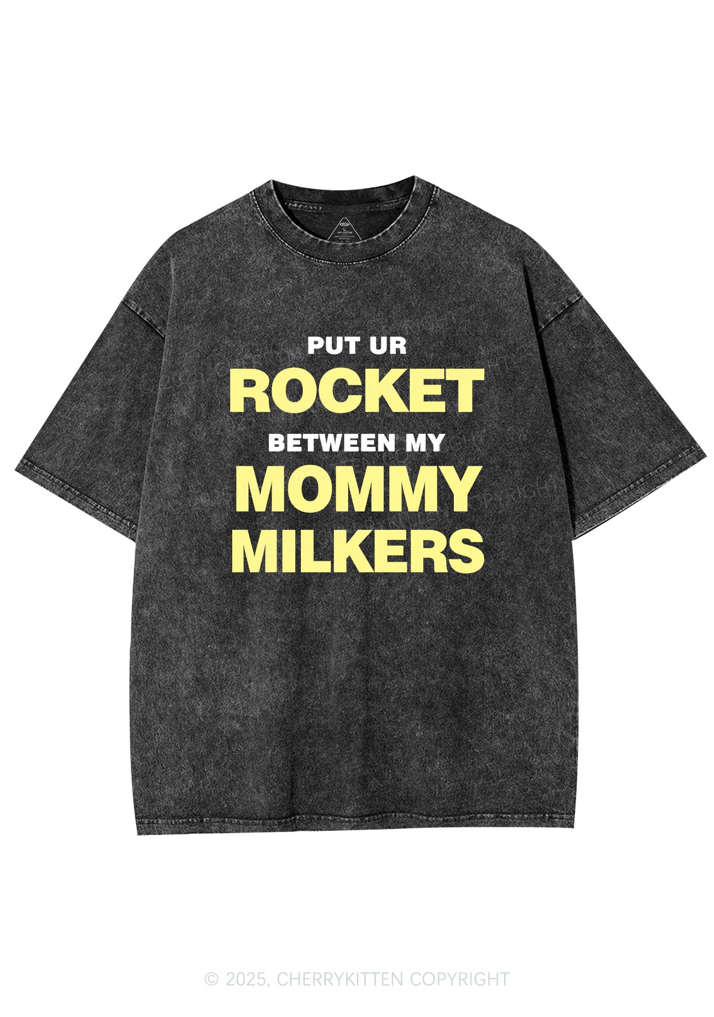 Rocket Mommy Milkers Y2K Shirts Washed Tee Cherrykitten
