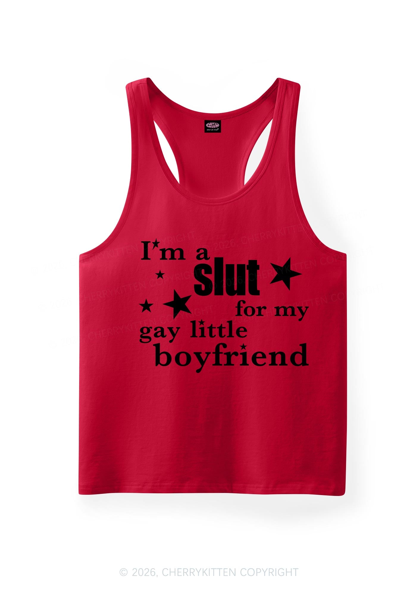 Slxt For My Gay Little BF Pride Y2K Men Racerback Tank Top Cherrykitten