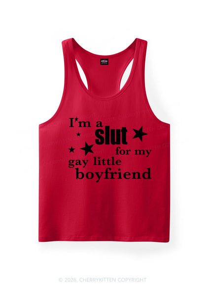 Slxt For My Gay Little BF Pride Y2K Men Racerback Tank Top Cherrykitten