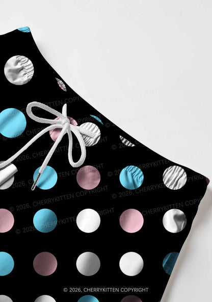 Trans Dots On Black Pride Y2K Print Men Beach Shorts Cherrykitten