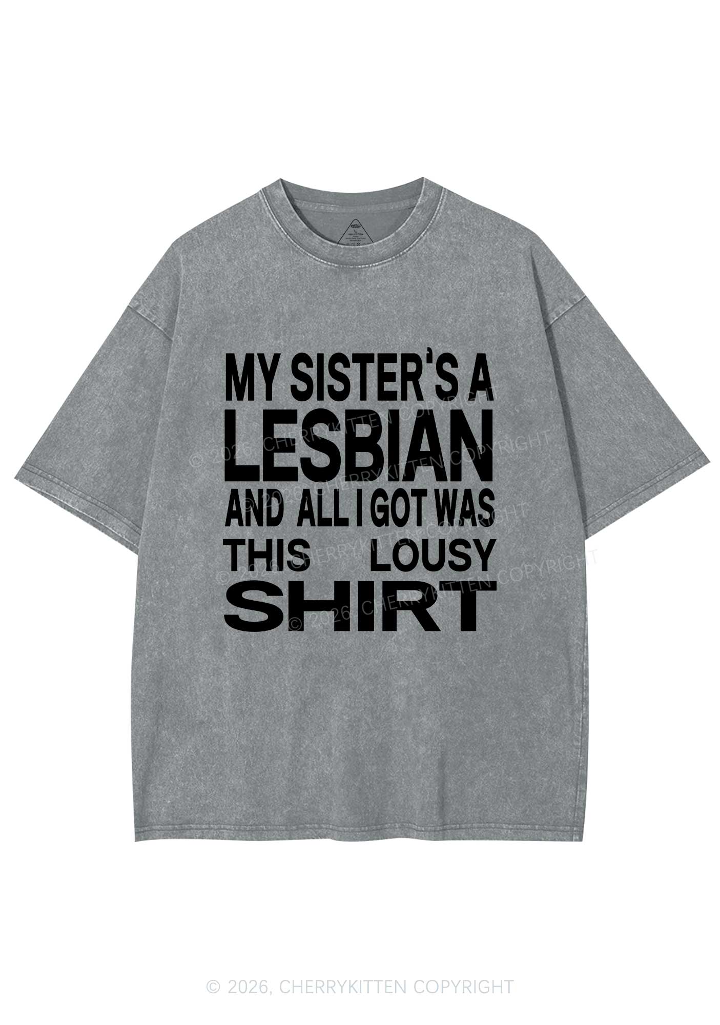 My Sisters A Lesbian Pride Y2K Shirts Washed Tee Cherrykitten