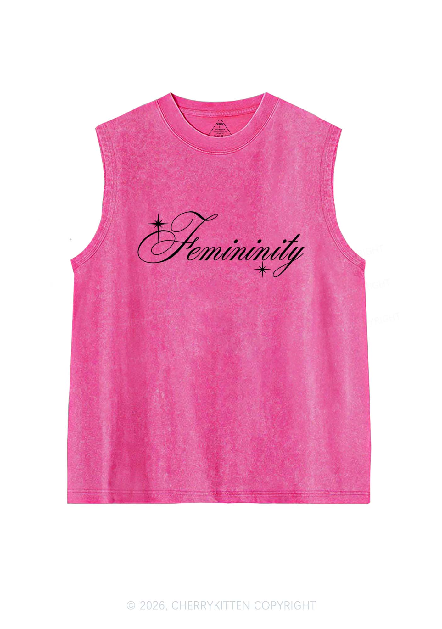 Femininity Pride Y2K Washed Muscle Tank Cherrykitten